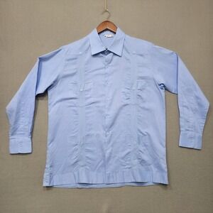 Linos‎ Su Men's Blue Striped Long Sleeve Button Up Shirt Size Large